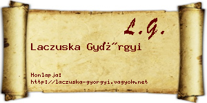 Laczuska Györgyi névjegykártya